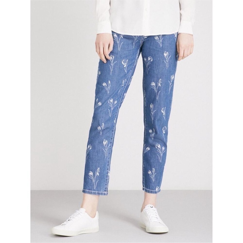 Current/Elliott The Fling Floral Straight Leg Jean Size 26